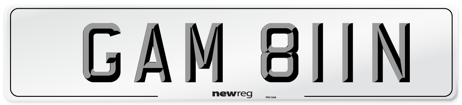 GAM 811N Number Plate from New Reg